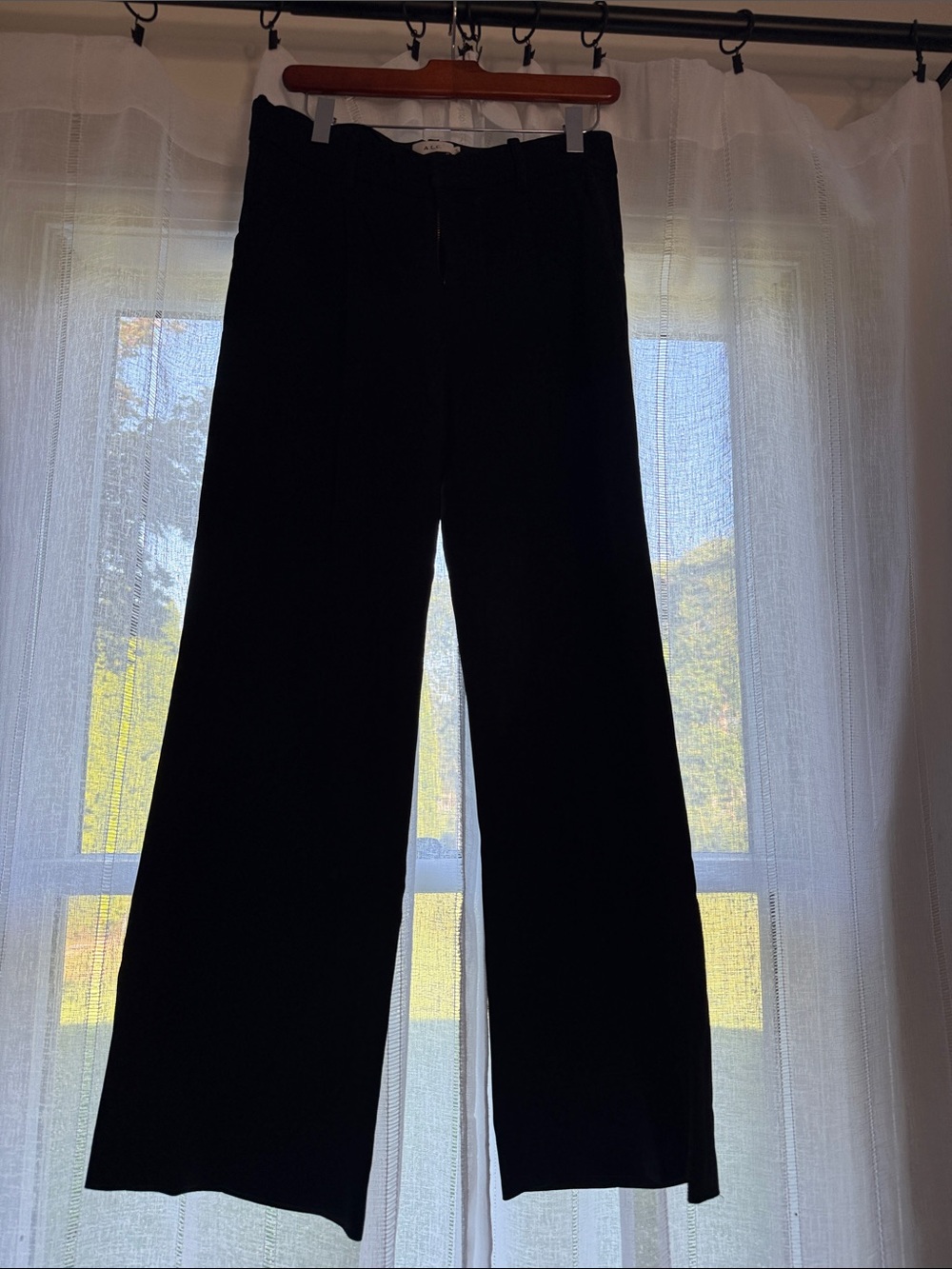 A.L.C. Black High-Rise Wide Leg Trousers